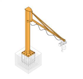 Otočný stĺpový žeriav, dielňa